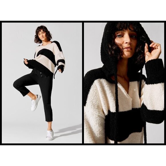 💕ATM💕 Chenille Bold Stripe Hoodie Sweatshirt - Picture 8 of 16